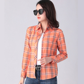 女复古港味衬衣外套设计感小众 全棉早春秋格子衬衫 春装 2025年新款