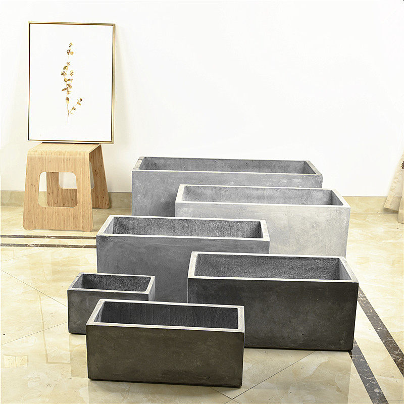 马槽形花盆水泥创意个性大号特大北欧简约环保绿萝家用镁泥花器