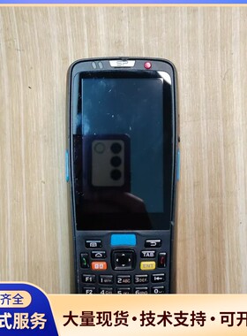 世麦C5000L数据采集器，黑色外壳，带蓝色按钮。外观成色如
