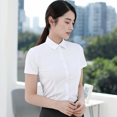 女短袖 长袖 春夏新款 工作服正装 白衬衫 白色修身 职业工装 韩版 衬衣OL