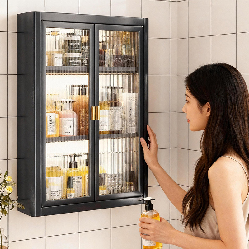 卫生间小壁柜壁挂式墙上收纳柜厕所柜子储物柜浴室厕所置物柜防水