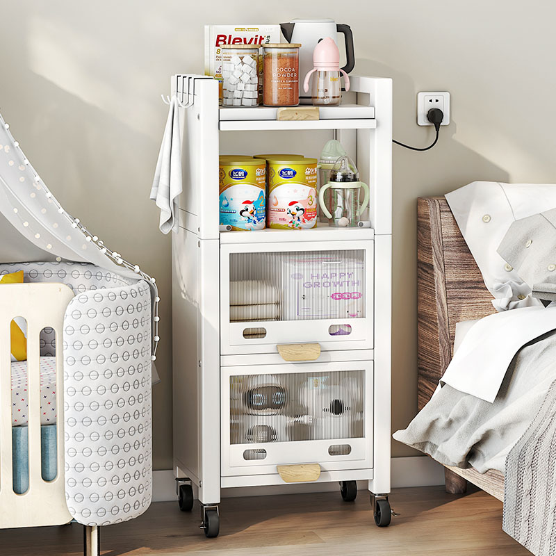 床头婴儿收纳柜奶瓶奶粉玩具零食辅食用品置物架卧室床边储物柜子