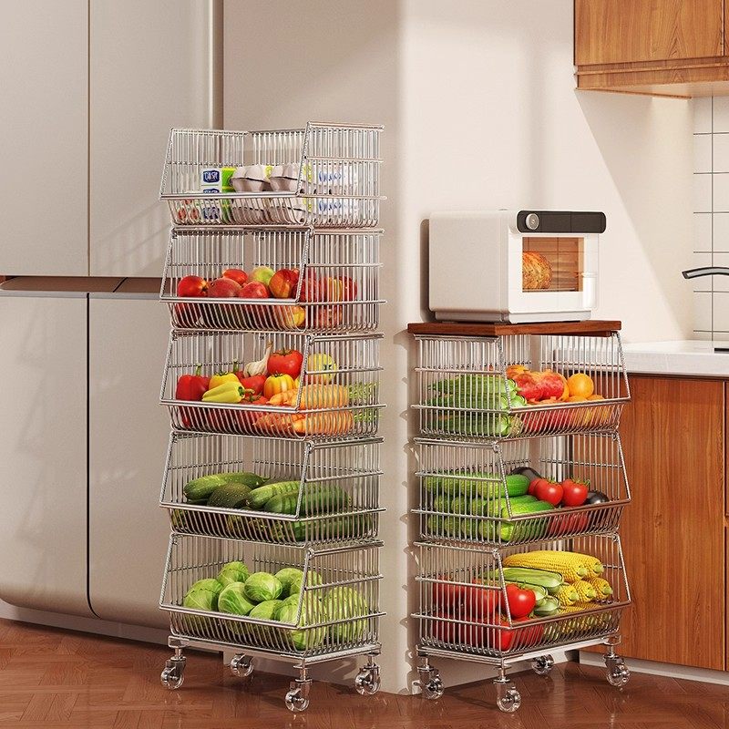 厨房落地多层菜篮子置物架家用放水果蔬菜零食架子多功能收纳推车,厨房/烹饪用具,厨房置物架/置物柜/角架,淘宝优惠券,粉丝福利购,淘宝优惠卷