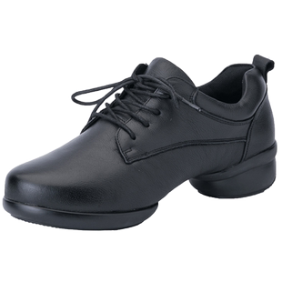 意中飞春秋跳舞鞋女广场舞蹈鞋男真皮软底现代舞鞋透气水兵舞蹈鞋