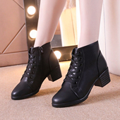 新款 舞蹈鞋 广场舞鞋 意中飞2025冬季 女真皮软底现代水兵妈妈跳舞鞋