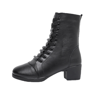 意中飞真皮舞蹈鞋女鞋广场舞鞋子爵士秋季跳舞鞋女软底水兵舞蹈靴