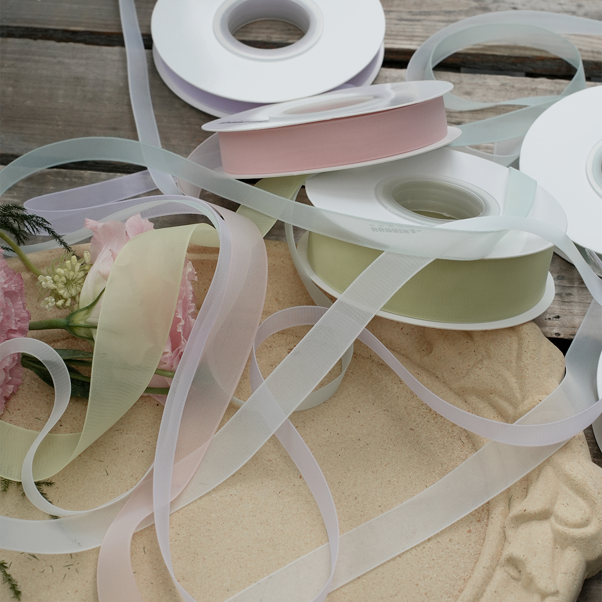 牛奶纱丝带花束雪纱花艺缎带高级