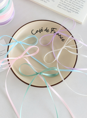 3mm细丝带双面加密涤纶织带编发饰蝴蝶结DIY礼品装饰彩带绸缎带