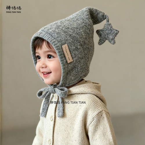 冬季洋气加厚宝宝保暖护耳精灵帽
