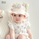 婴儿帽子春夏薄款 甜美洋气小月龄遮阳帽夏天女宝宝防晒网纱渔夫帽