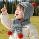 宝宝护耳帽子冬季 男女孩加厚毛线帽保暖秋冬婴儿童防风套头帽 韩版