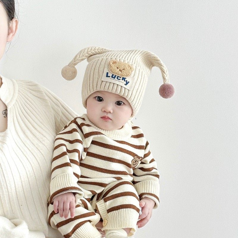 婴儿帽子秋冬季可爱韩版小熊针织帽男宝宝超萌加厚小孩冬款毛线帽,童装/婴儿装/亲子装,帽子,淘宝优惠券,粉丝福利购,淘宝优惠卷