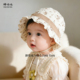婴儿帽子春秋薄款 洋气纯棉公主帽女孩宝宝防晒透气遮阳宫廷帽 韩版