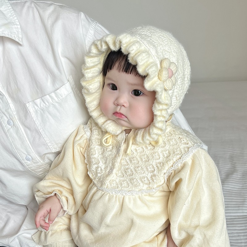 女宝宝秋冬季甜美加厚保暖公主帽