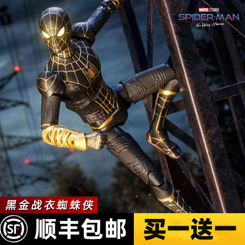中动黑金蜘蛛侠手办玩偶