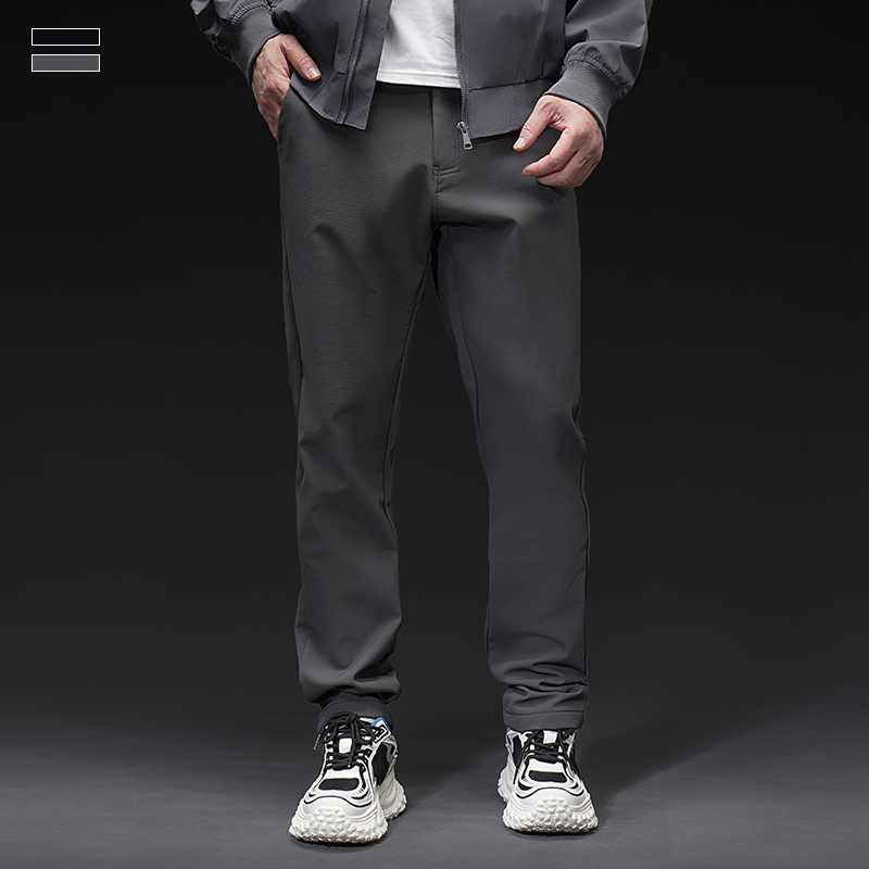 运动风男士加绒保暖运动户外长裤