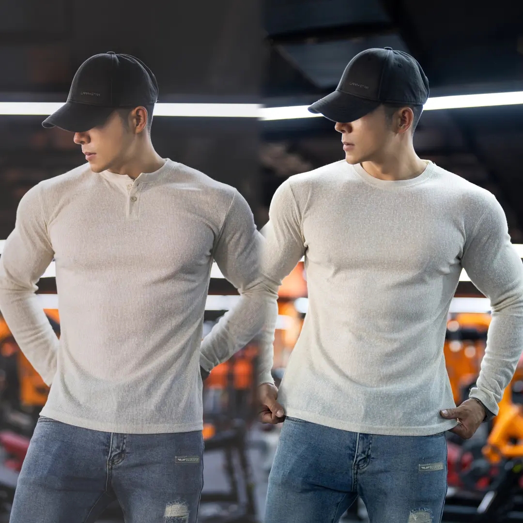 健身高弹长袖T恤男士运动休闲