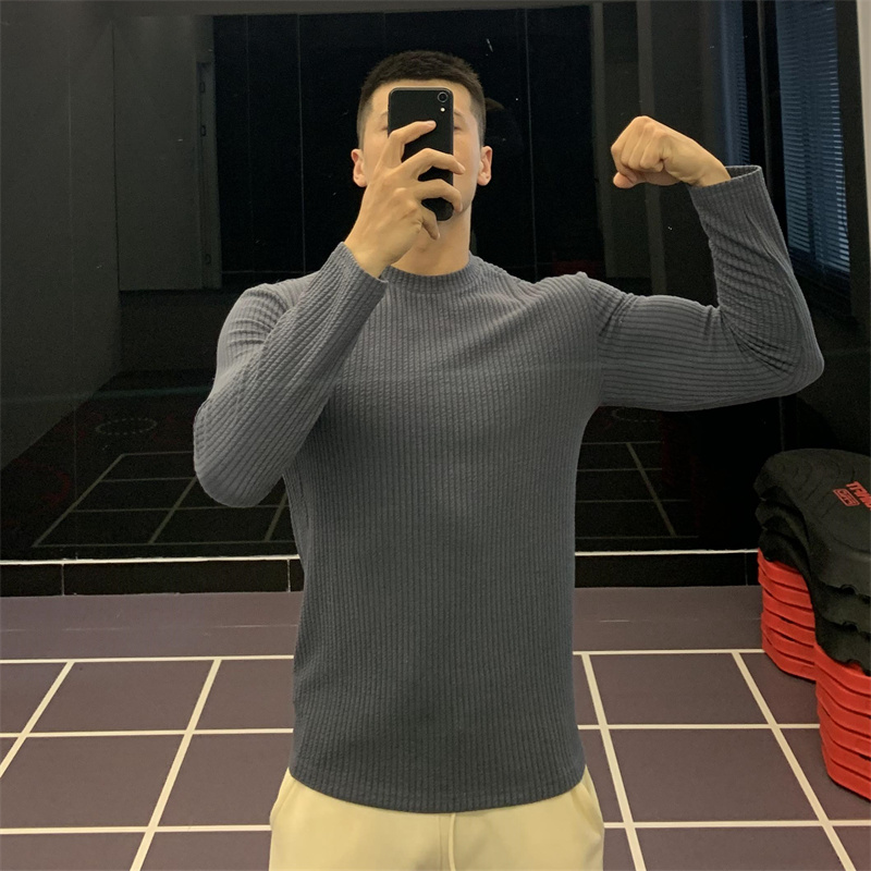 运动长袖t恤弹力健身衣服上衣