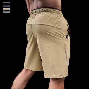 运动健身房短裤男夏季薄款跑步训练裤子休闲速干五分裤子口袋拉链