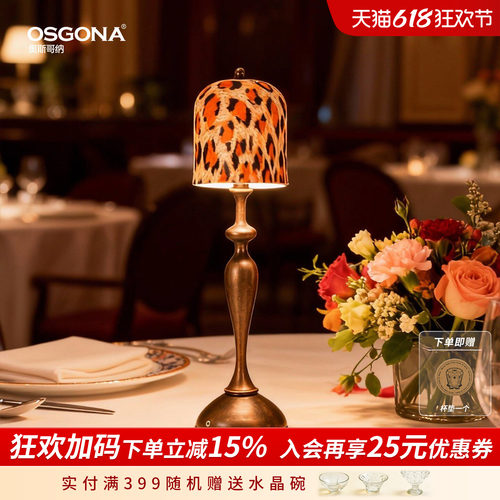 奥斯哥纳欧式复古豹纹装饰台灯