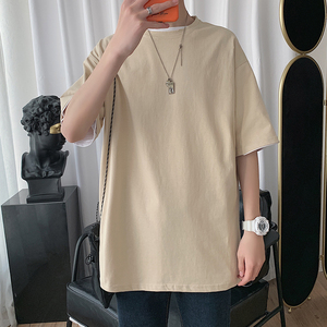 DX17099-P20 纯色纯棉短袖t恤男短袖男大码宽松半袖男图片