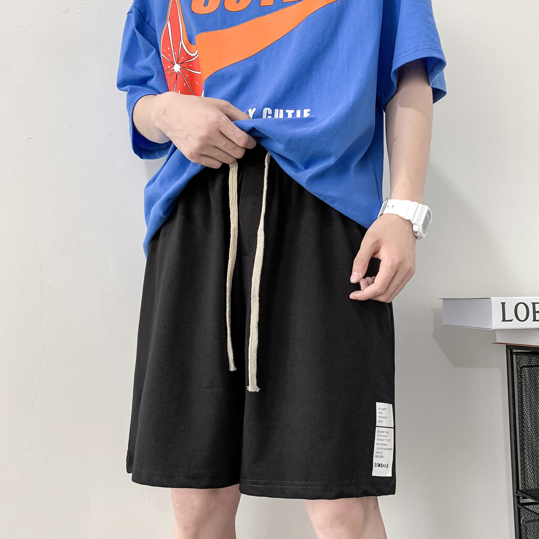DK31045-P25港风百搭运动短裤男大码休闲五分裤男中裤男沙滩裤图片