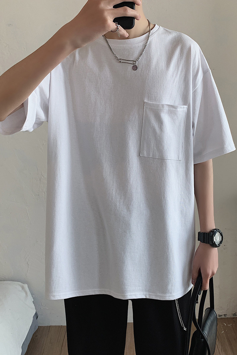 DX24099-P25大口袋百搭短袖t恤男大码半袖体恤上衣服,男装T恤,电商A040