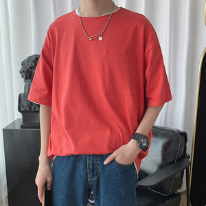 DX24099-P25大口袋百搭短袖t恤男大码半袖体恤上衣服图片