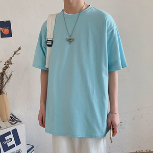 DX17099-P20 纯色纯棉短袖t恤男短袖男大码宽松半袖男图片