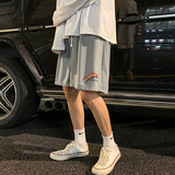 MK37064-P15冰丝短裤男士大码宽松休闲五分裤男运动中裤港风，男装休闲裤，电商A040