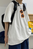 DX17045-P25纯棉宽松短袖t恤男大码五分袖男半袖男港风，男装T恤，电商A040