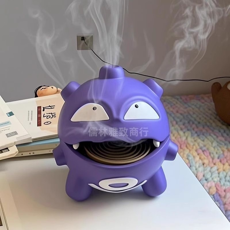宝可梦精灵卡通动漫瓦斯弹香炉蚊香盘托摆件抽象创意收纳盒子潮玩
