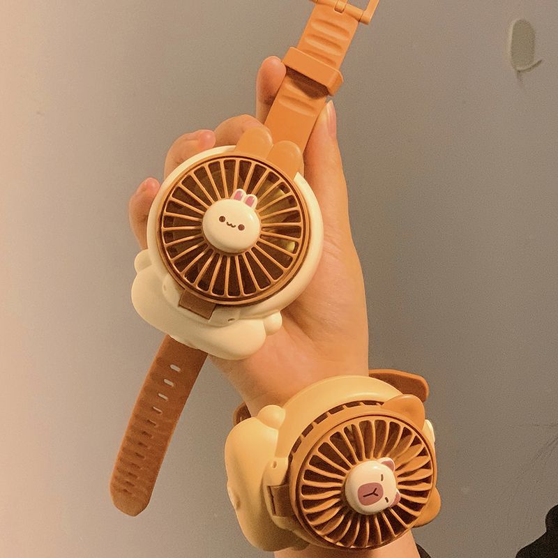 夏季随身便携式可爱手腕手表小风扇女迷你静音手持usb充电扇学生