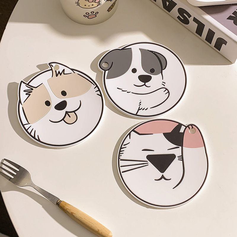 马克杯杯垫小动物隔热垫PVC耐高温茶垫稳固防滑桌垫防烫锅碗垫子