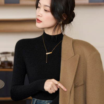 爆款一线成衣半高领毛衣女秋冬