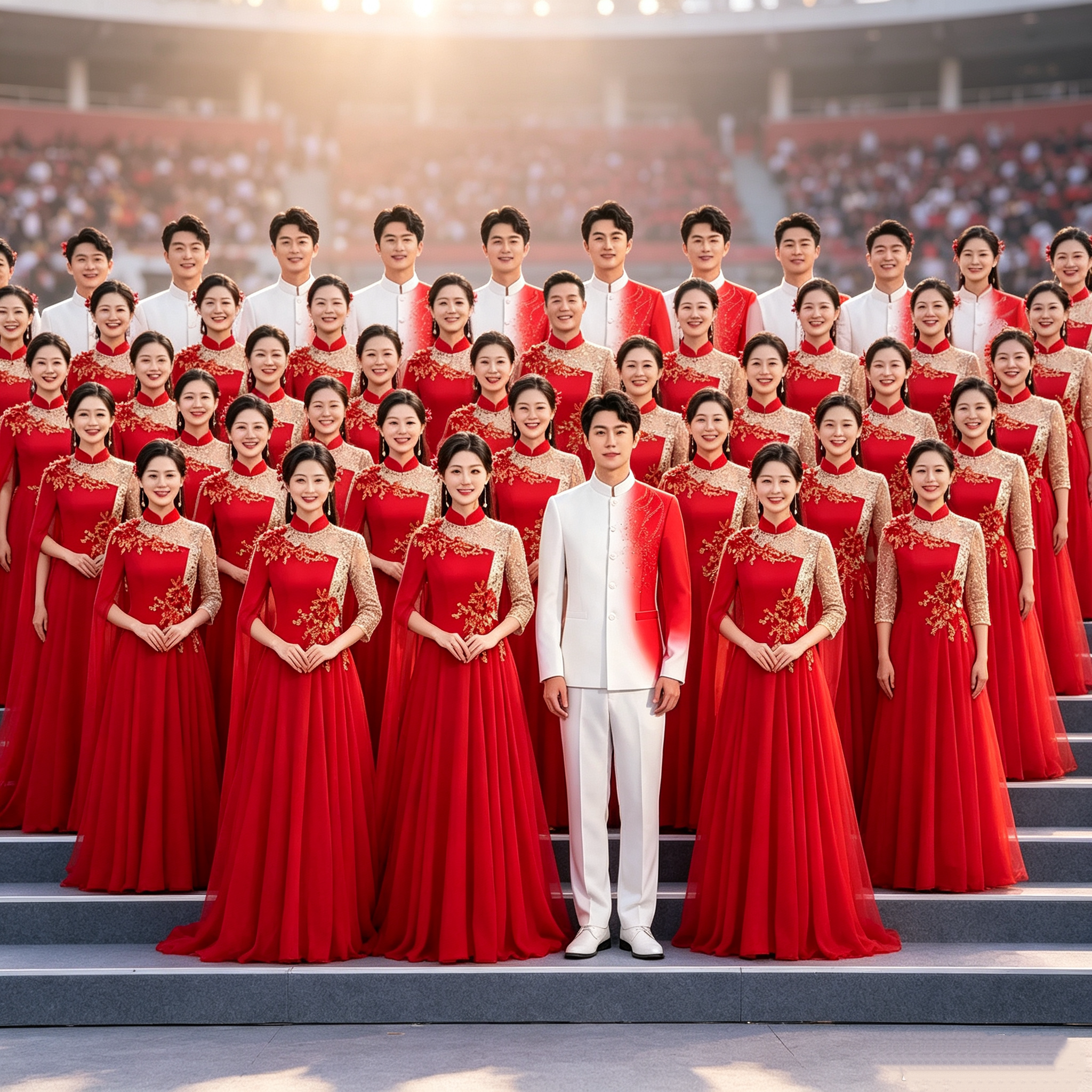 红歌朗诵合唱比赛演出服图片