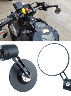适用本田CB650R CBR650F 改装把手后视镜CB1100 车把端子镜手把镜