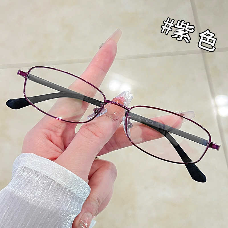 复古超轻金属细框防蓝光眼镜女款