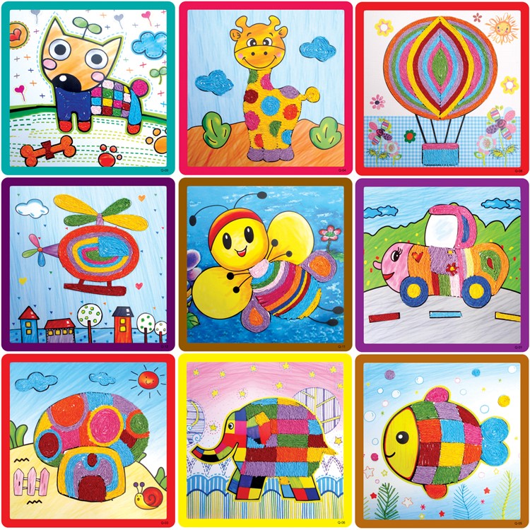 纸绳画儿童手工彩绳粘贴画卡通手工贴画
