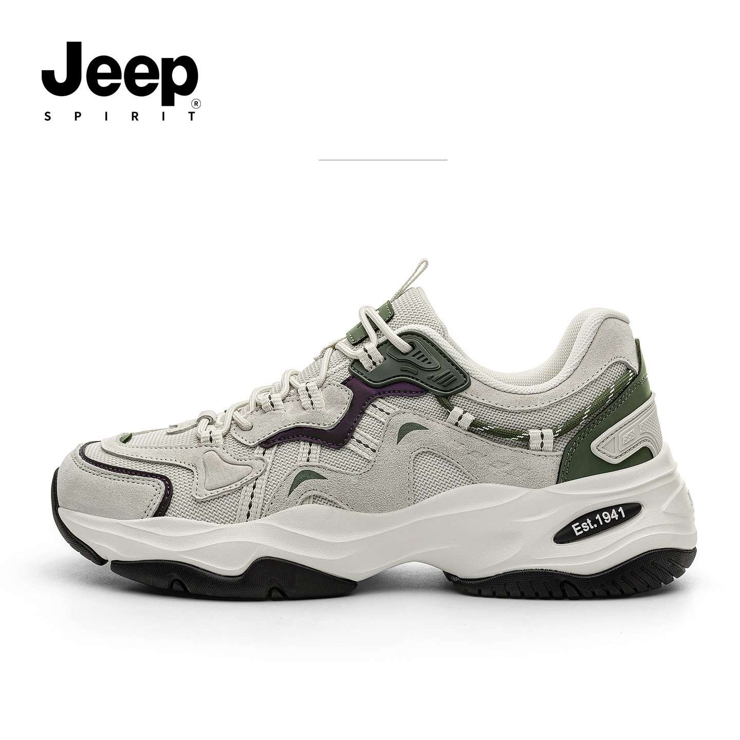 jeep吉普男鞋厚底老爹鞋男2026春季新款男士增高男款百搭休闲鞋子,流行男鞋,老爹鞋,淘宝优惠券,粉丝福利购,淘宝优惠卷