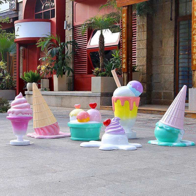 户外创意冰淇淋玻璃钢雕塑庭院卡通雪糕落地摆件商业街甜筒装饰品,家居饰品,户外/庭院摆件,淘宝优惠券,粉丝福利购,淘宝优惠卷