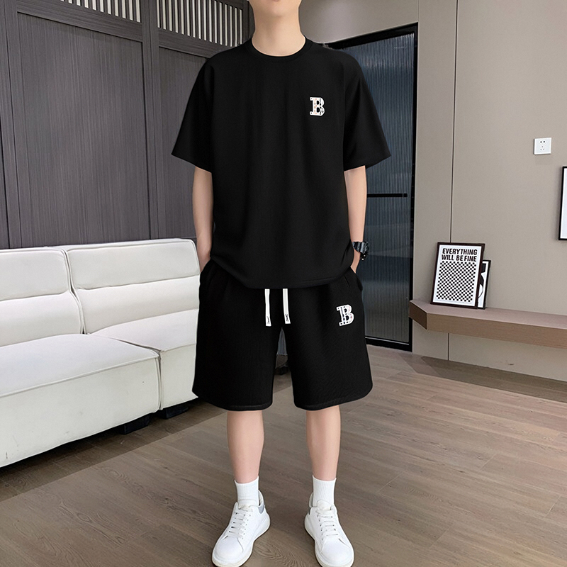 夏季男士套装运动装美式潮牌休闲
