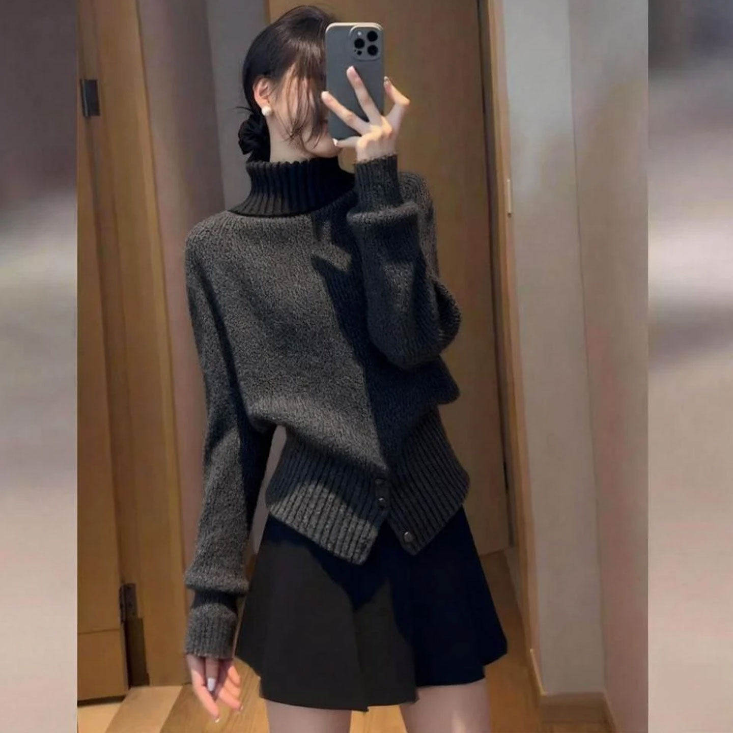 韩系穿搭高领毛衣女秋冬季宽松慵懒高级感软糯加厚内搭打底针织衫,个性定制/设计服务/DIY,棉服工装,淘宝优惠券,粉丝福利购,淘宝优惠卷