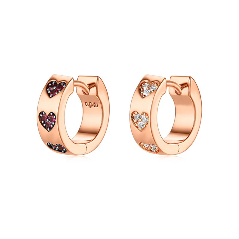 小巧红心耳环apmMONACO