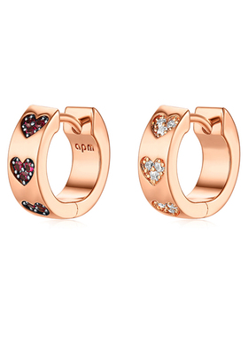 【生日礼物】apm MONACO小巧红色爱心耳环女个性百搭送女友礼物