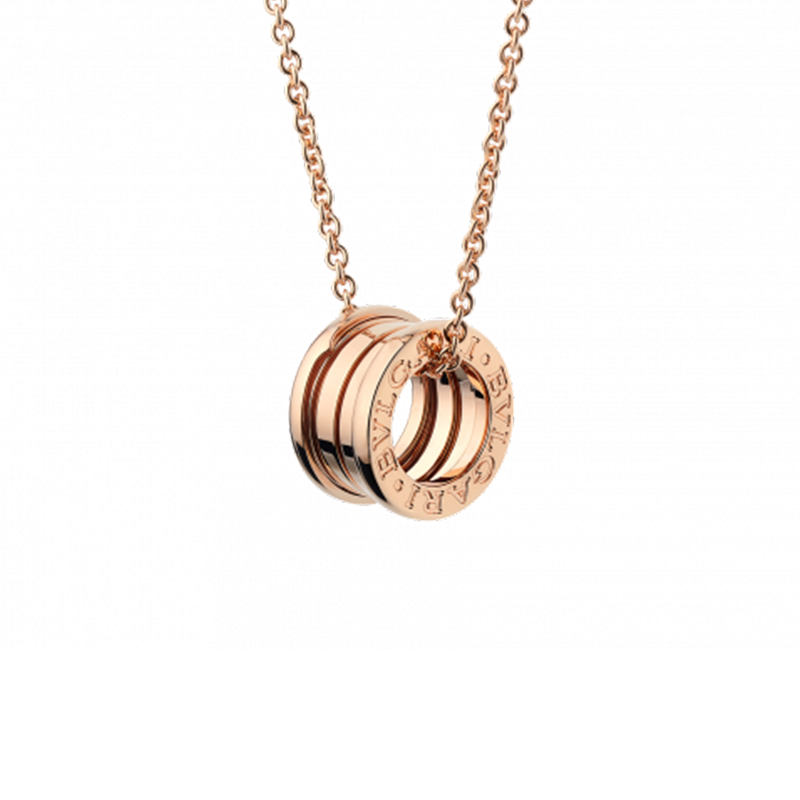 Bvlgari/宝格丽B.Zero1系列B01玫瑰金白陶瓷吊坠项链穿搭礼物推荐