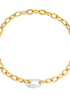 apm monaco密镶链环可调节轻奢时尚配饰百搭个性合金项链女款金色