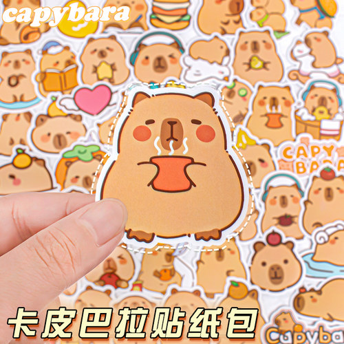 卡皮巴拉贴纸可爱卡通玩具贴贴乐