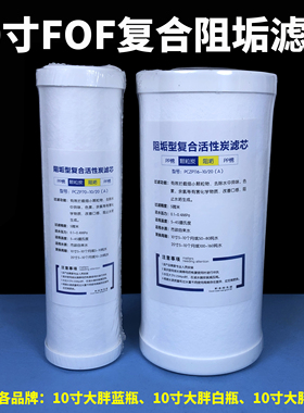 10寸大胖阻垢复合滤芯 全屋中央前置过滤器蓝瓶白瓶通用FOF芯水碱