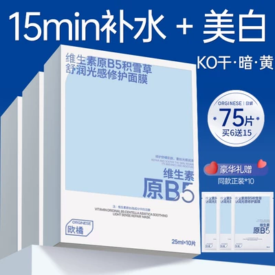 积雪草b5面膜补水美白去黄气暗沉提亮晒后修复保湿正品官方旗舰店